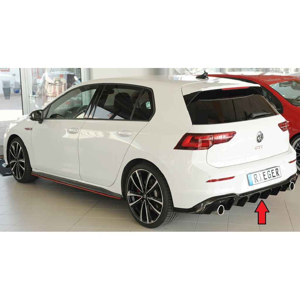 Rieger Heckeinsatz für Golf 8 GTI Normal/Clubsport mit orig. Endrohre li/re