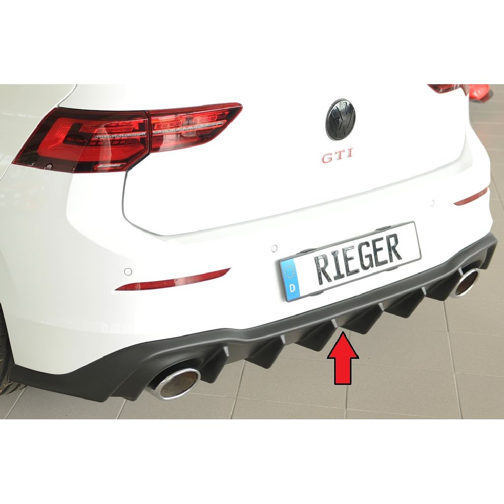 Rieger Heckeinsatz für Golf 8 GTI Normal/Clubsport mit orig. Endrohre li/re